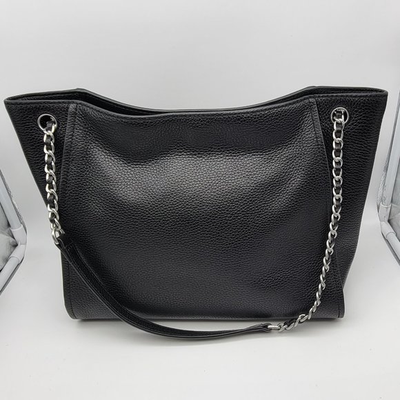 Tory Burch Britton Small Slouchy Tote Black Leather - Picture 2 of 8